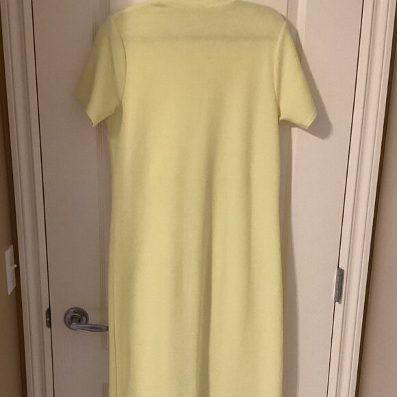 Line Two Womens Yellow Knitted Maxi Long Shift Dress Size M Short Sleeve Pull-on - Picture 5 of 9